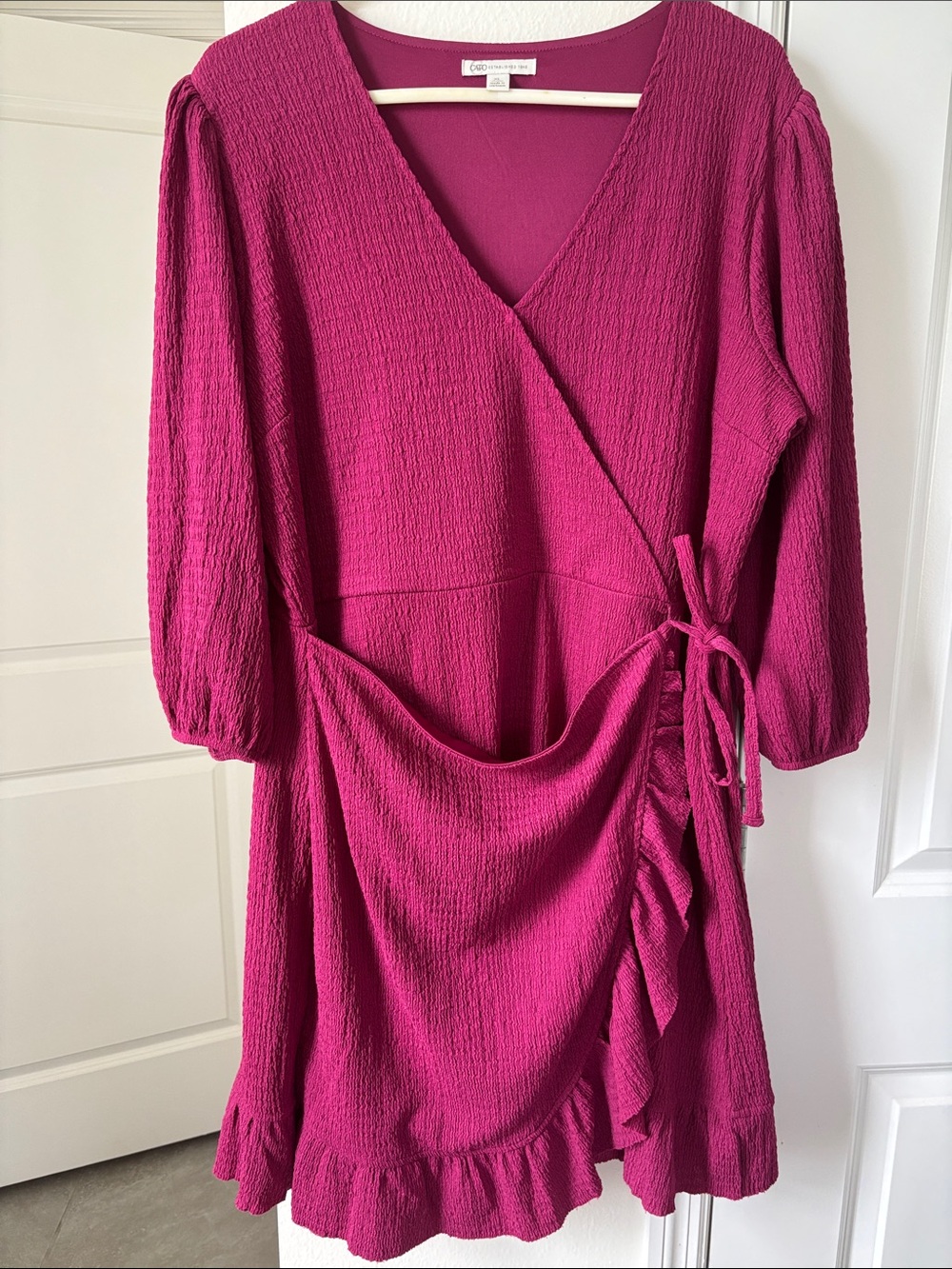 Cato Magenta Wrap Midi Dress